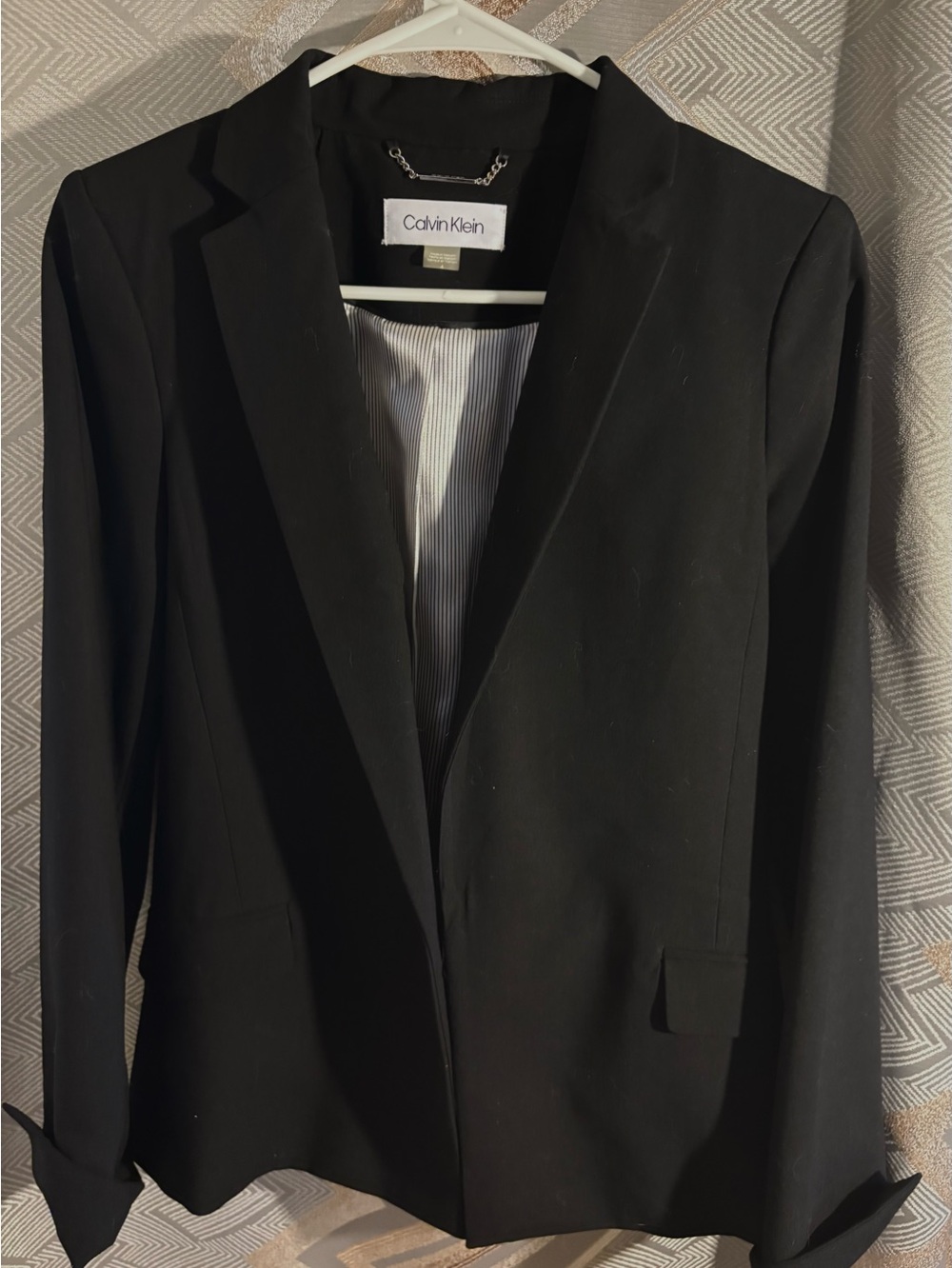 Calvin Klein Black Women's Tailored Blazer with Notch Lapel
